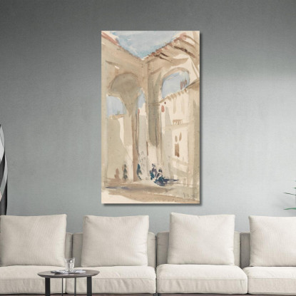 Figure In Un Colonnato Orientale Hercules Brabazon Brabazon hbb24 quadro stampato su tela