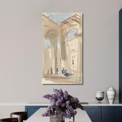 Figure In Un Colonnato Orientale Hercules Brabazon Brabazon hbb24 quadro stampato su tela