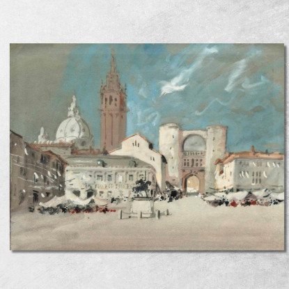 Piazza Dei Signori Padova Hercules Brabazon Brabazon hbb44 quadro stampato su tela