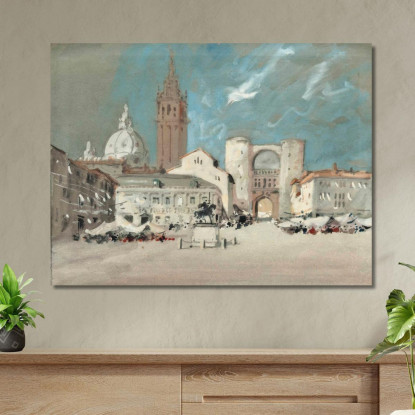 Piazza Dei Signori Padova Hercules Brabazon Brabazon hbb44 quadro stampato su tela
