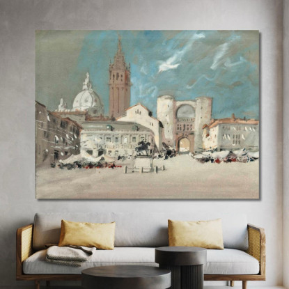 Piazza Dei Signori Padova Hercules Brabazon Brabazon hbb44 quadro stampato su tela
