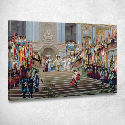 Ricevimento Di Le Grand Condé Da Parte Di Luigi Xiv A Versailles Nel 1674 Jean-Léon Gérôme jlg113 quadro stampato su tela