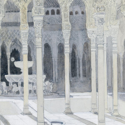 Il Cortile Del Leone Alhambra Granada Spagna Hercules Brabazon Brabazon hbb65 quadro stampato su tela