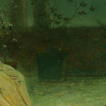 Una Fanciulla Classica Seduta Su Una Terrazza Al Chiaro Di Luna John Atkinson Grimshaw jag1 quadro stampato su tela