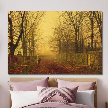 Un'Idillio Dorato John Atkinson Grimshaw jag2 quadro stampato su tela