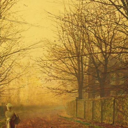 Un'Idillio Dorato John Atkinson Grimshaw jag2 quadro stampato su tela