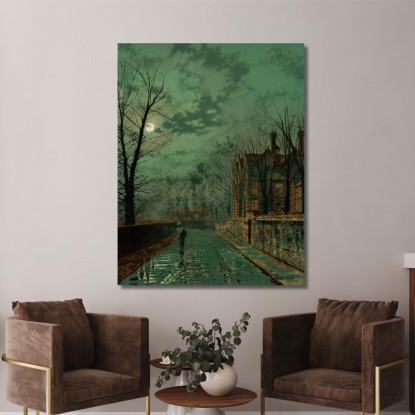 Un Viottolo Vicino A Chester John Atkinson Grimshaw jag5 quadro stampato su tela