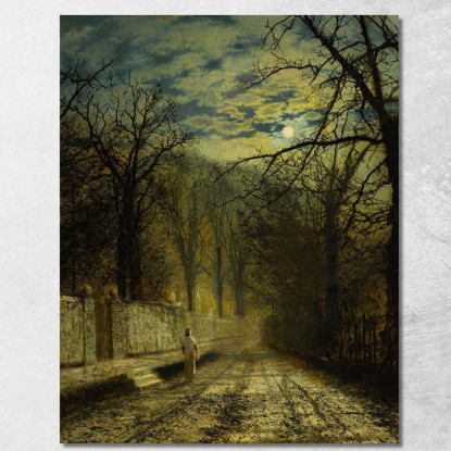Una Strada Al Chiaro Di Luna 2 John Atkinson Grimshaw jag8 quadro stampato su tela