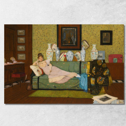 Una Fantasia Nella Casa Dell'Artista John Atkinson Grimshaw jag11 quadro stampato su tela