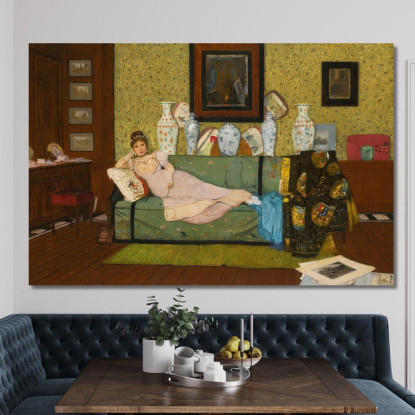 Una Fantasia Nella Casa Dell'Artista John Atkinson Grimshaw jag11 quadro stampato su tela