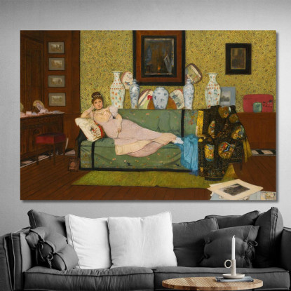 Una Fantasia Nella Casa Dell'Artista John Atkinson Grimshaw jag11 quadro stampato su tela