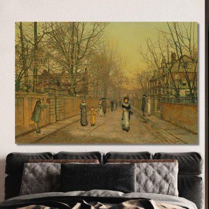 Un Saluto John Atkinson Grimshaw jag12 quadro stampato su tela