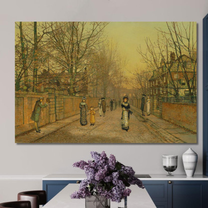 Un Saluto John Atkinson Grimshaw jag12 quadro stampato su tela