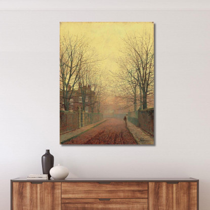 Un Viottolo Autunnale 2 John Atkinson Grimshaw jag16 quadro stampato su tela
