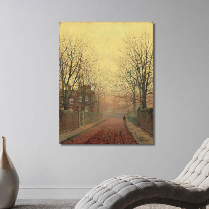 Un Viottolo Autunnale 2 John Atkinson Grimshaw jag16 quadro stampato su tela