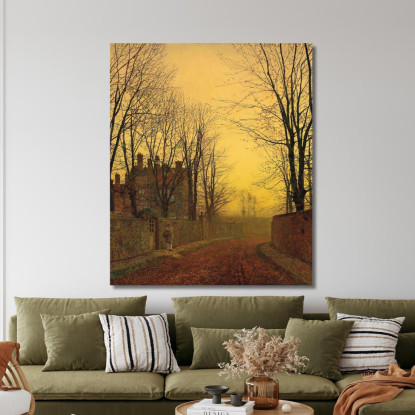 Un Viottolo Autunnale John Atkinson Grimshaw jag17 quadro stampato su tela