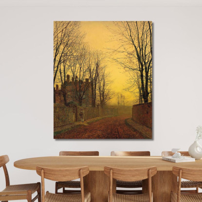 Un Viottolo Autunnale John Atkinson Grimshaw jag17 quadro stampato su tela