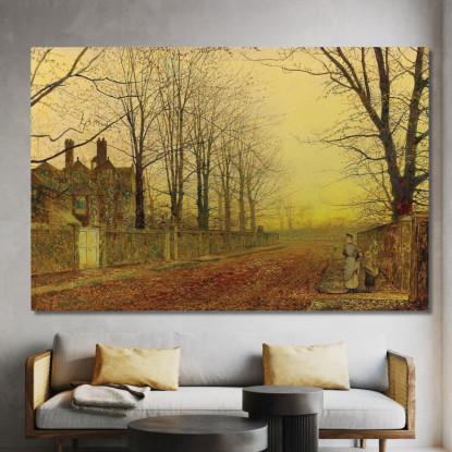 Gloria D'Autunno John Atkinson Grimshaw jag19 quadro stampato su tela