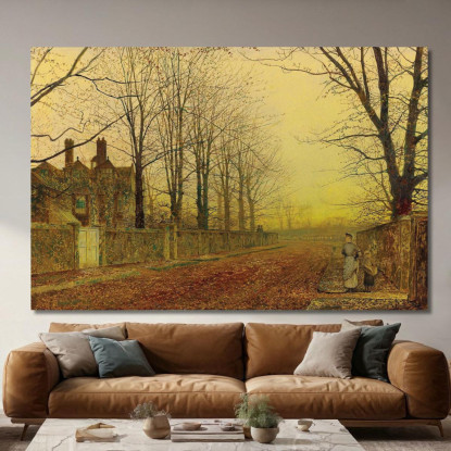 Gloria D'Autunno John Atkinson Grimshaw jag19 quadro stampato su tela