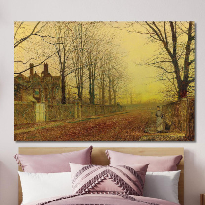 Gloria D'Autunno John Atkinson Grimshaw jag19 quadro stampato su tela