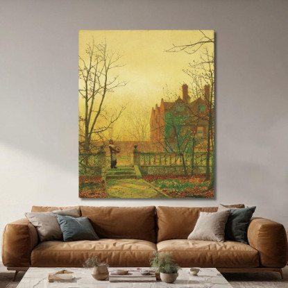 Oro D'Autunno John Atkinson Grimshaw jag20 quadro stampato su tela