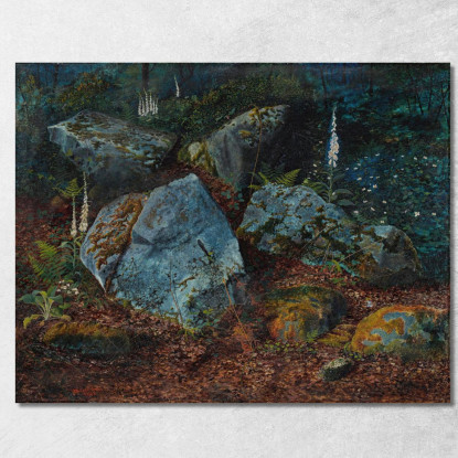 Massi Nella Foresta Di Storsforth John Atkinson Grimshaw jag24 quadro stampato su tela