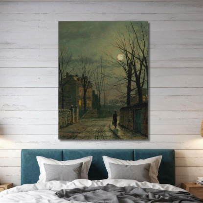 Angolo Della Vecchia Strada Claughton Vicino A Scarborough John Atkinson Grimshaw jag25 quadro stampato su tela