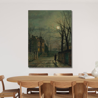 Angolo Della Vecchia Strada Claughton Vicino A Scarborough John Atkinson Grimshaw jag25 quadro stampato su tela