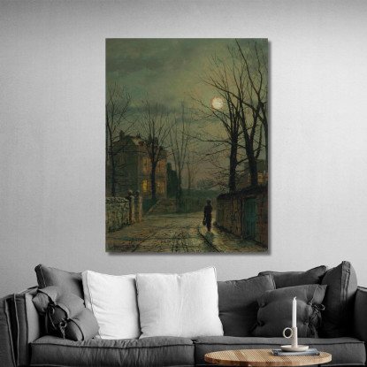 Angolo Della Vecchia Strada Claughton Vicino A Scarborough John Atkinson Grimshaw jag25 quadro stampato su tela