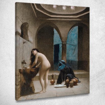 Studio Per Una Donna Turca Del Bagno Maure Nel Bagno Jean-Léon Gérôme jlg121 quadro stampato su tela