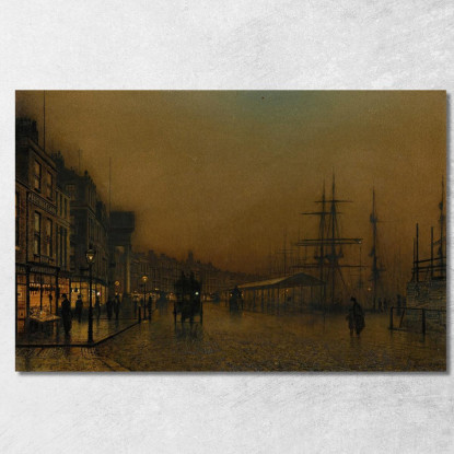 Glasgow John Atkinson Grimshaw jag30 quadro stampato su tela
