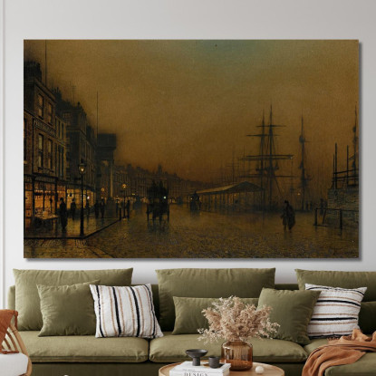 Glasgow John Atkinson Grimshaw jag30 quadro stampato su tela