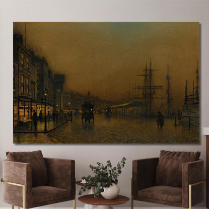 Glasgow John Atkinson Grimshaw jag30 quadro stampato su tela