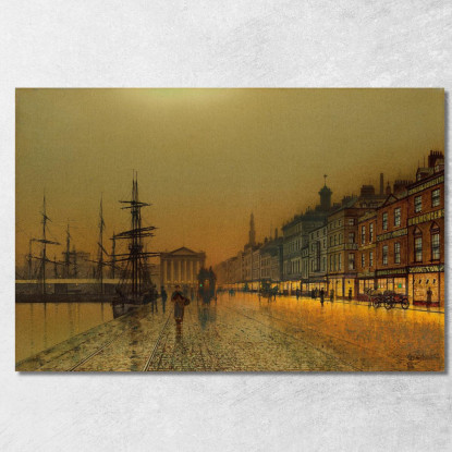 Il Porto Di Greenock Di Notte John Atkinson Grimshaw jag32 quadro stampato su tela