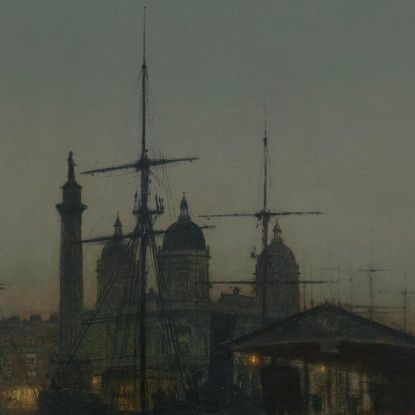 I Moli Di Hull Di Notte John Atkinson Grimshaw jag33 quadro stampato su tela