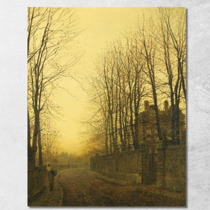 Tardo Autunno John Atkinson Grimshaw jag37 quadro stampato su tela