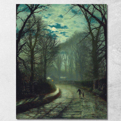 Verso Casa John Atkinson Grimshaw jag47 quadro stampato su tela