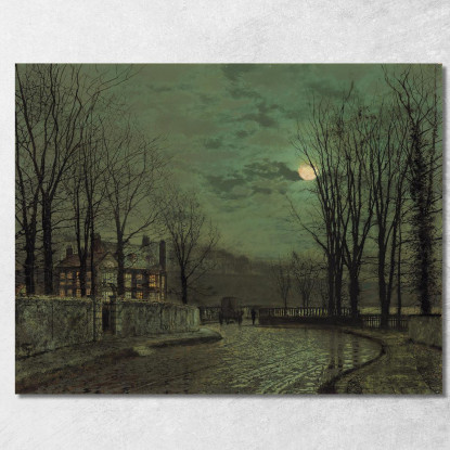 Chiaro Di Luna Di Novembre John Atkinson Grimshaw jag48 quadro stampato su tela