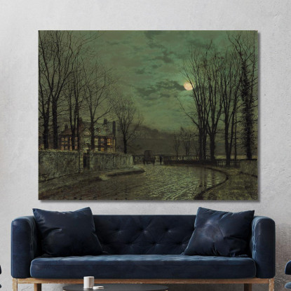 Chiaro Di Luna Di Novembre John Atkinson Grimshaw jag48 quadro stampato su tela