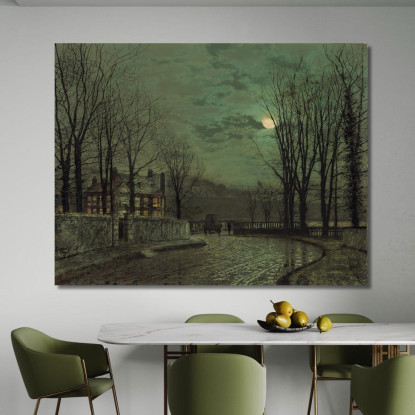 Chiaro Di Luna Di Novembre John Atkinson Grimshaw jag48 quadro stampato su tela