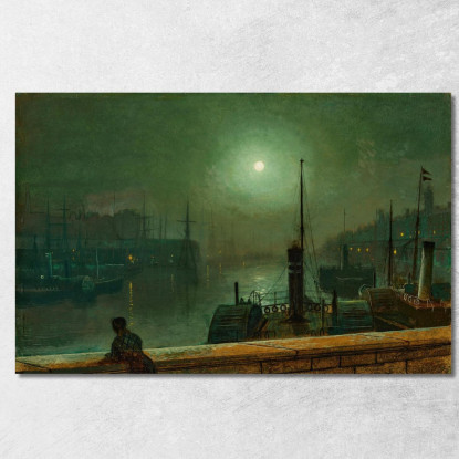 Sul Clyde Glasgow John Atkinson Grimshaw jag53 quadro stampato su tela