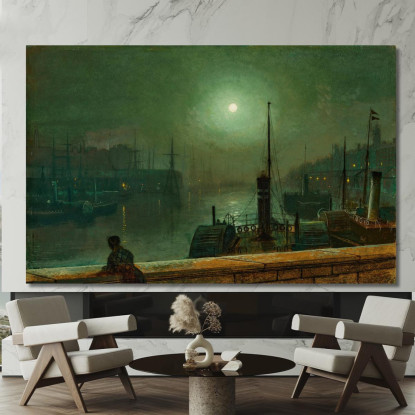 Sul Clyde Glasgow John Atkinson Grimshaw jag53 quadro stampato su tela