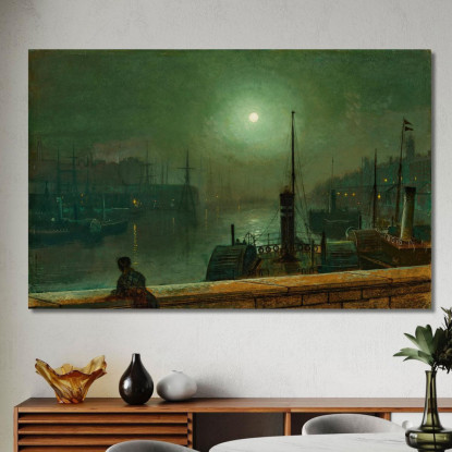 Sul Clyde Glasgow John Atkinson Grimshaw jag53 quadro stampato su tela