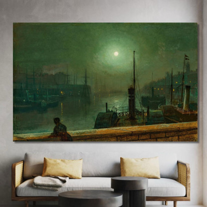 Sul Clyde Glasgow John Atkinson Grimshaw jag53 quadro stampato su tela