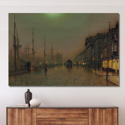 Reekie Glasgow John Atkinson Grimshaw jag55 quadro stampato su tela