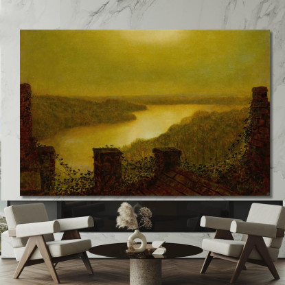 Lago Di Roundhay 2 John Atkinson Grimshaw jag56 quadro stampato su tela