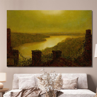 Lago Di Roundhay 2 John Atkinson Grimshaw jag56 quadro stampato su tela