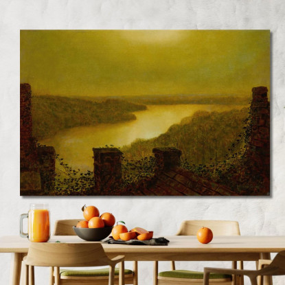 Lago Di Roundhay 2 John Atkinson Grimshaw jag56 quadro stampato su tela