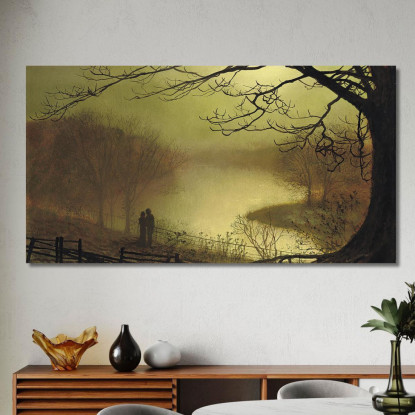 Lago Di Roundhay John Atkinson Grimshaw jag57 quadro stampato su tela