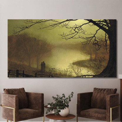 Lago Di Roundhay John Atkinson Grimshaw jag57 quadro stampato su tela
